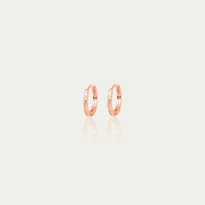 Hoop earrings Mini Glam, rose gold plated