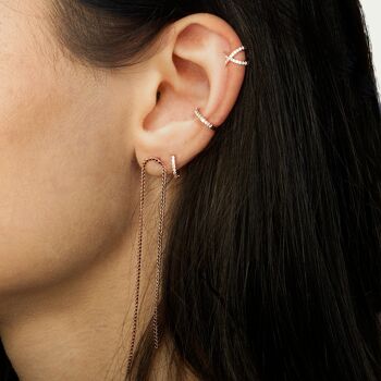 Boucles d'oreilles créoles Mini Glam, plaqué or rose 2