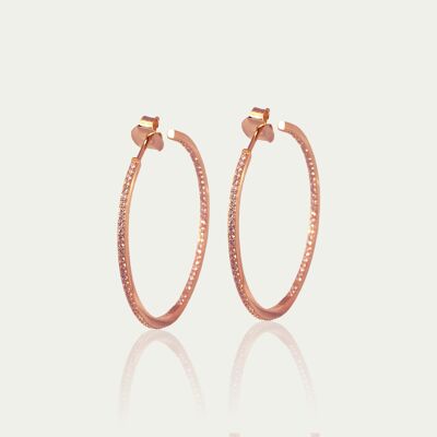 Hoop earrings Glam, medium, rose gold plated