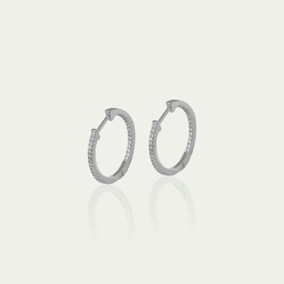 Hoop earrings Glam, medium, sterling silver