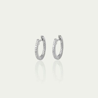 Hoop earrings Glam, small, sterling silver