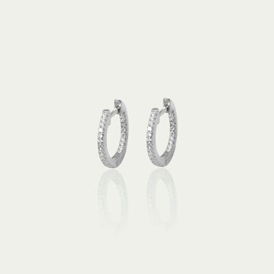 Pendientes aro Glam, pequeños, plata de ley