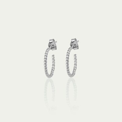 Mini Basic Twist hoop earrings in sterling silver