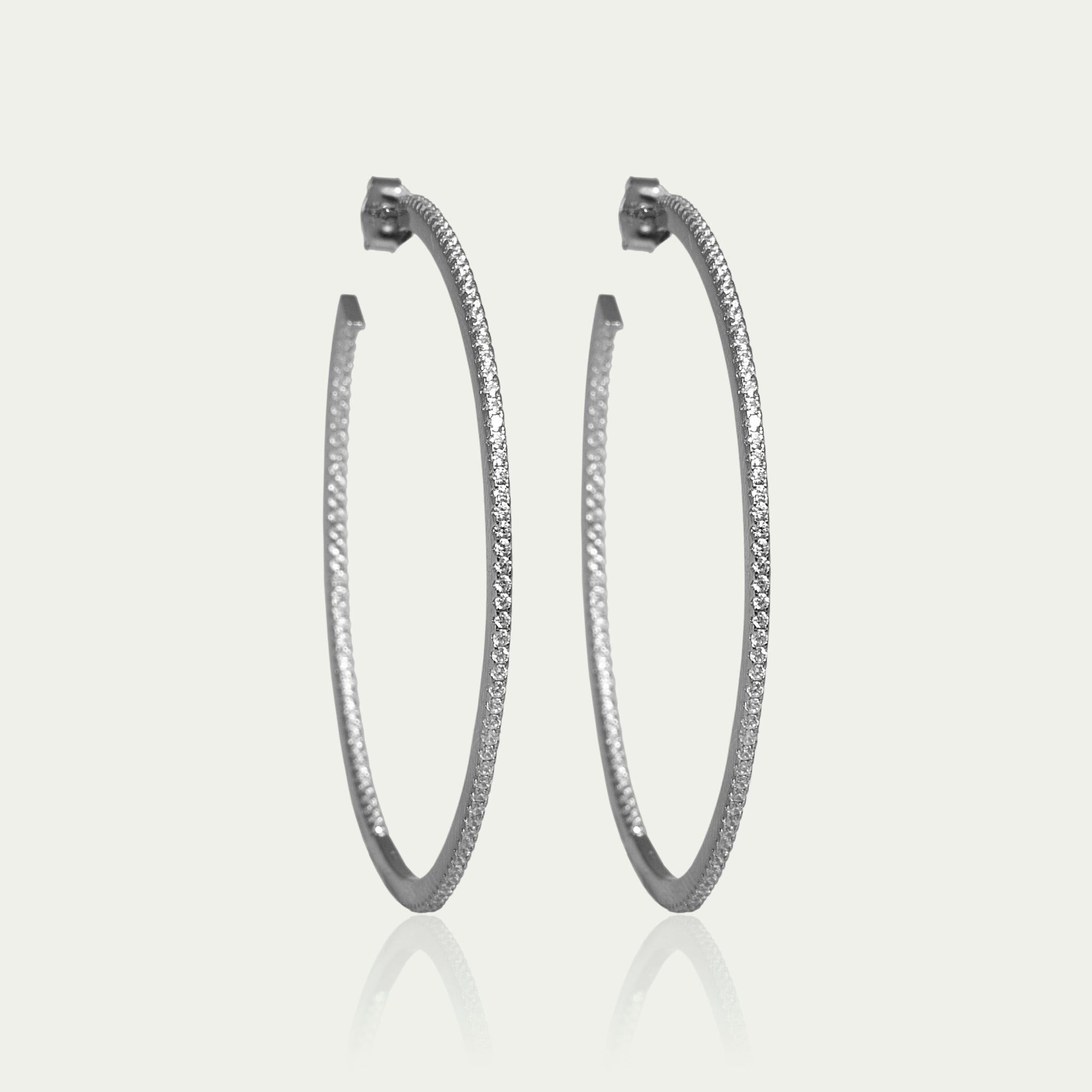 Hoop Glam, grande, in argento sterling