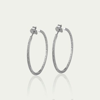 Hoop Glam, moyen, argent sterling