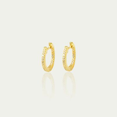 Hoop earrings Glam, small, 18K yellow gold plated