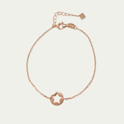 Pulsera Disco Estrella, baño de oro rosa