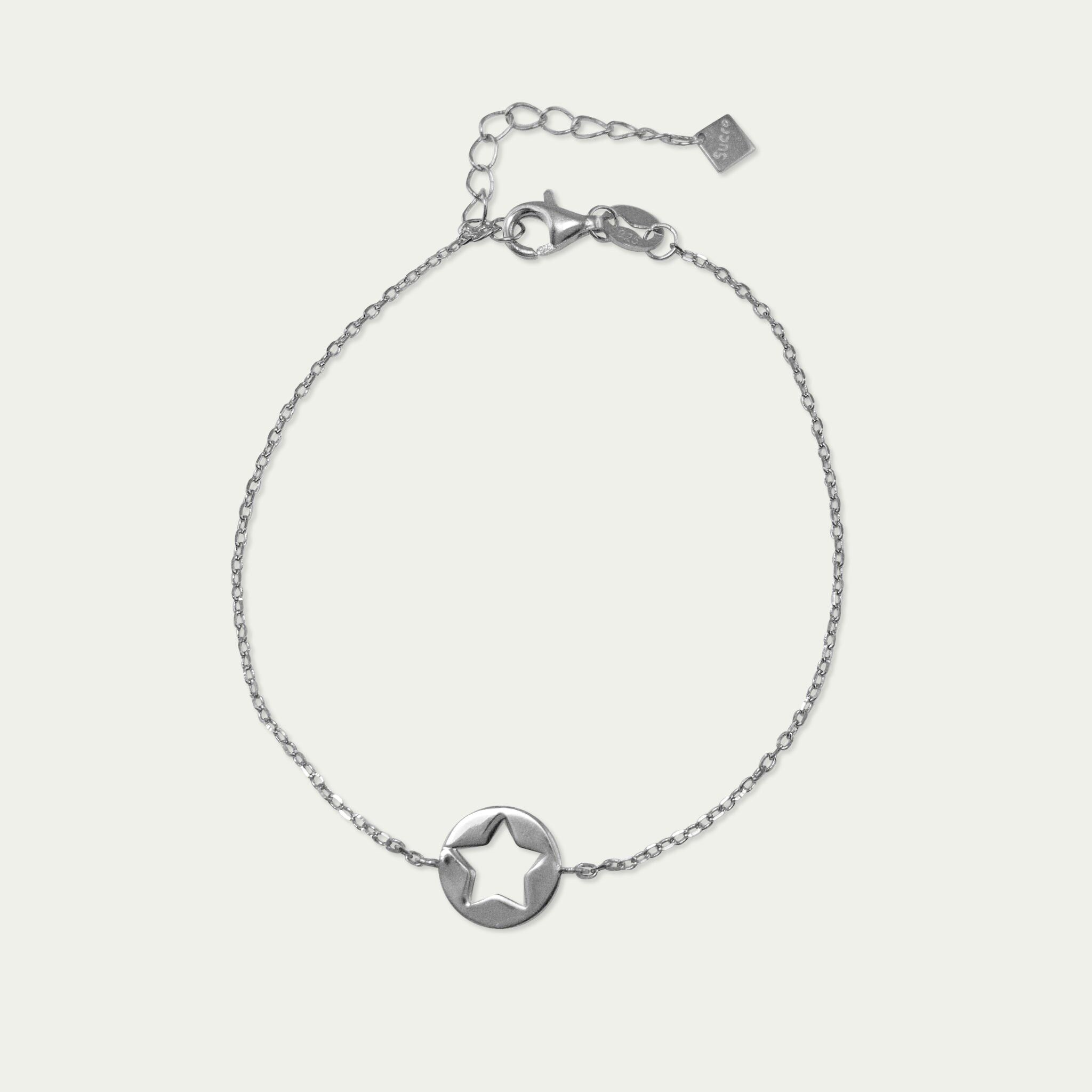 Disc Star bracelet, sterling silver