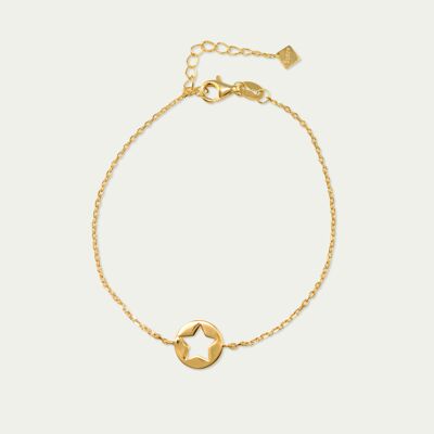 Bracelet Disc Star, yellow gold plated