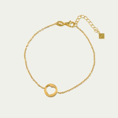 Bracelet Disc Heart, yellow gold plated