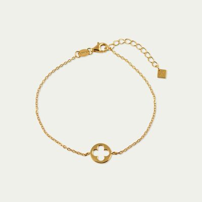 Bracelet Disc Clover, yellow gold plated