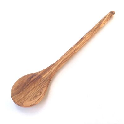 Cooking spoon with round handle, length 30 cm, made of olive wood