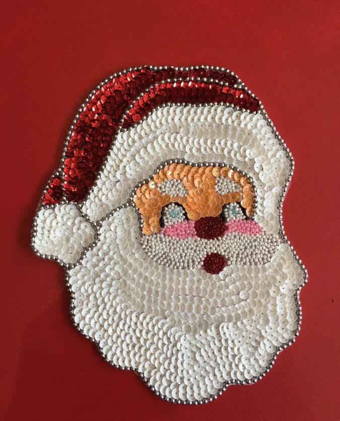 Sequin Santa Crest