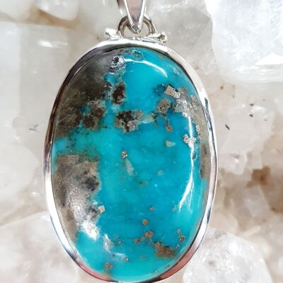 Arizona Pyrite Turquoise Pendant set in 925 Silver