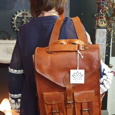 Handmade Leather Satchel Back Pack