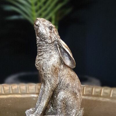 Bronze Effect Moon Gazing Hare