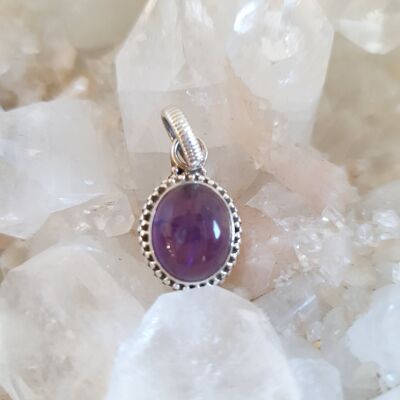 Small Amethyst Pendant set in 925 Silver