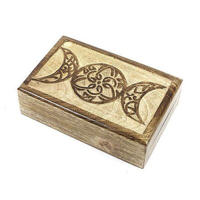 Triple Moon Wooden Box