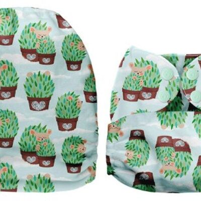 Mama Koala One Size Minky Shell Pocket Diaper - Cactus