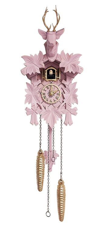 Horloge Coucou Moderne : Mon Coucou Shabby Chic - Rose Pastel - Grand 1