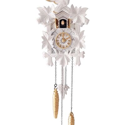 Modern Cuckoo Clock: My Shabby Chic Cuckoo - White Bird - Small