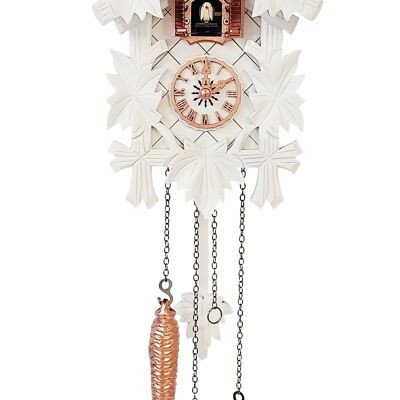 Modern Cuckoo Clock: My White Rose Cuckoo - Bird - Small