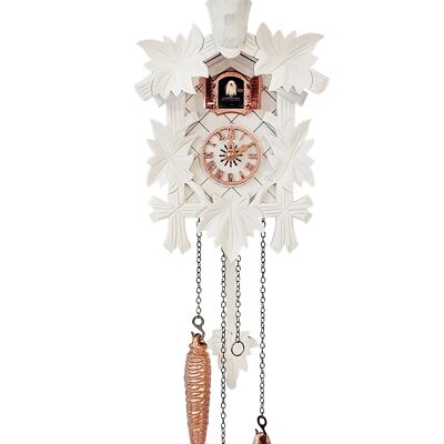 Modern Cuckoo Clock: My White Rose Cuckoo - Small