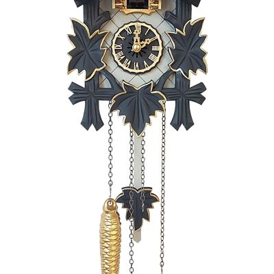 Modern Cuckoo Clock: My Elegant Gentleman Cuckoo - Bird with Gold - Large