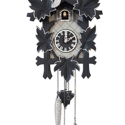 Reloj de cuco moderno: Mi elegante caballero Cuco - Pájaro con plata - Grande