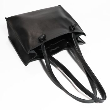 Sac fourre-tout en cuir noir «Grocery Bag» petit 2