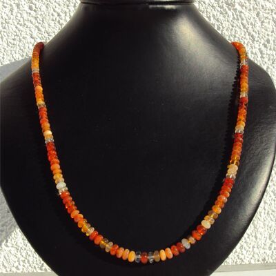 Gemstone necklace from Mexican fire opal