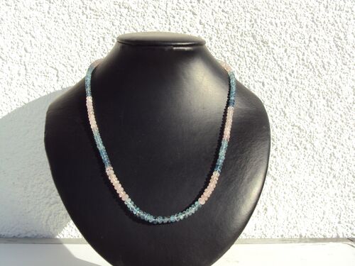 Edelstein Kette aus Aquamarin und Morganit