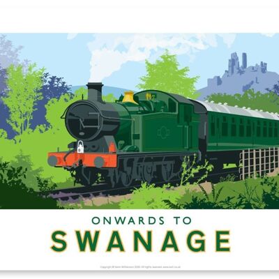 ONWARDS TO SWANAGE | A3 PRINT