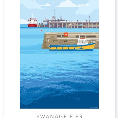 ARRIVING AT SWANAGE PIER | A3 PRINT