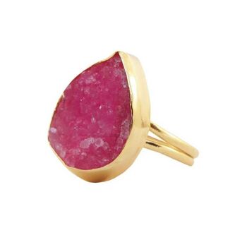 Bague Formentera druse fuchsia 1