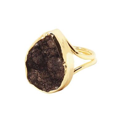 Formentera black druse ring