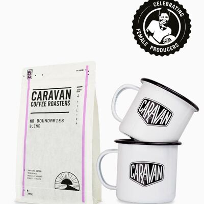 Coffee + Two Mugs Gift Pack - No Boundaries - 200g - Whole Bean