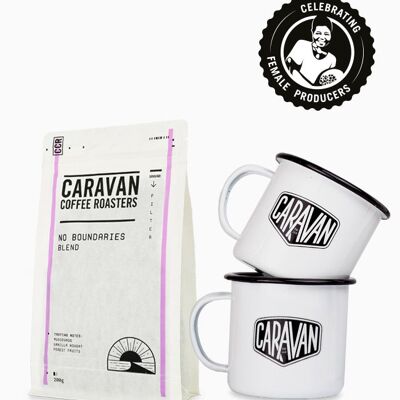 Coffee + Two Mugs Gift Pack - No Boundaries - 200g - Ground for Filter