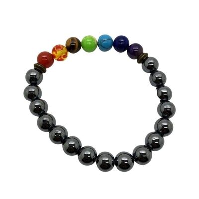 Vie Naturals Chakra-Schmuck, Edelstein-Stretch-Armbänder, 7 Chackra