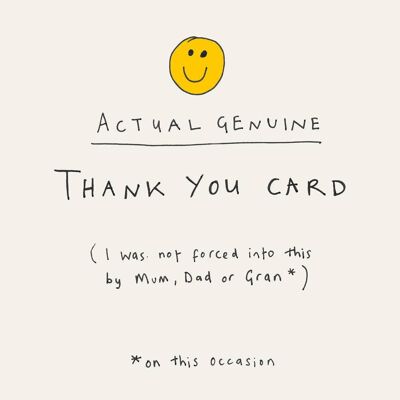 Actual Thank You' Thank You Card