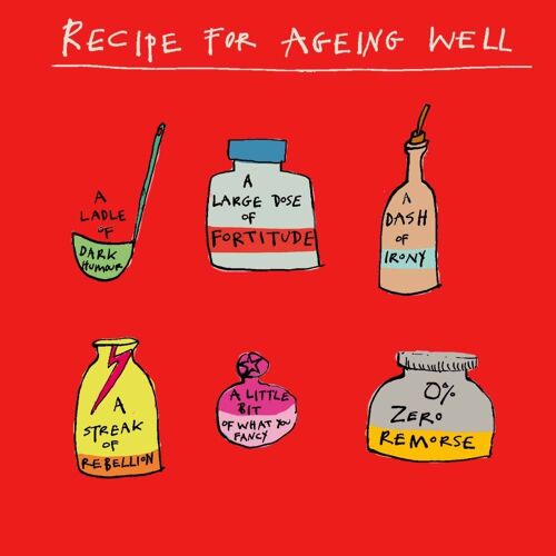 Recipe for Ageing Well' Greetings Card