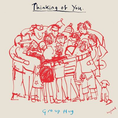 Pensando en ti, tarjeta de felicitación Group Hug'