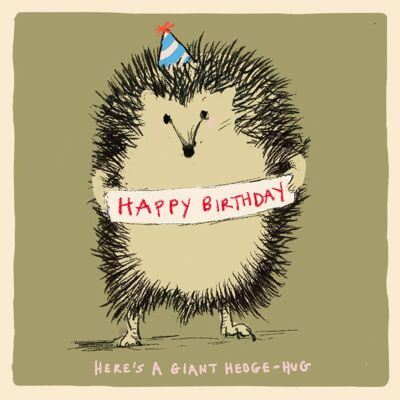 „Happy Birthday Hedge Hug“-Grußkarte, Studio