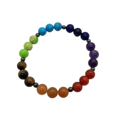 Gioielli Vie Naturals Chakra, bracciale elasticizzato con pietre preziose, perline