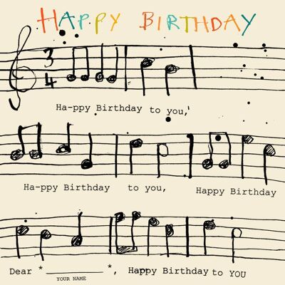 Tarjeta de cumpleaños de Happy Birthday Music