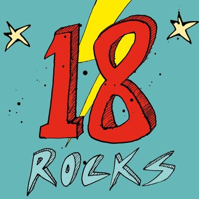 ¡18 rocas! Tarjeta de cumpleaños número 18