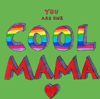 Cool Mama, carte de voeux verte