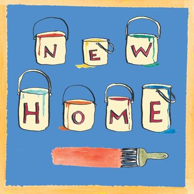 New Home Farbtopf und Pinsel-Grußkarte