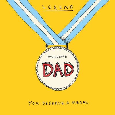 Dad Medal' Greetings Card, Medal