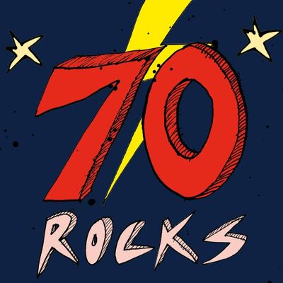 ¡70 rocas! Tarjeta de cumpleaños número 70